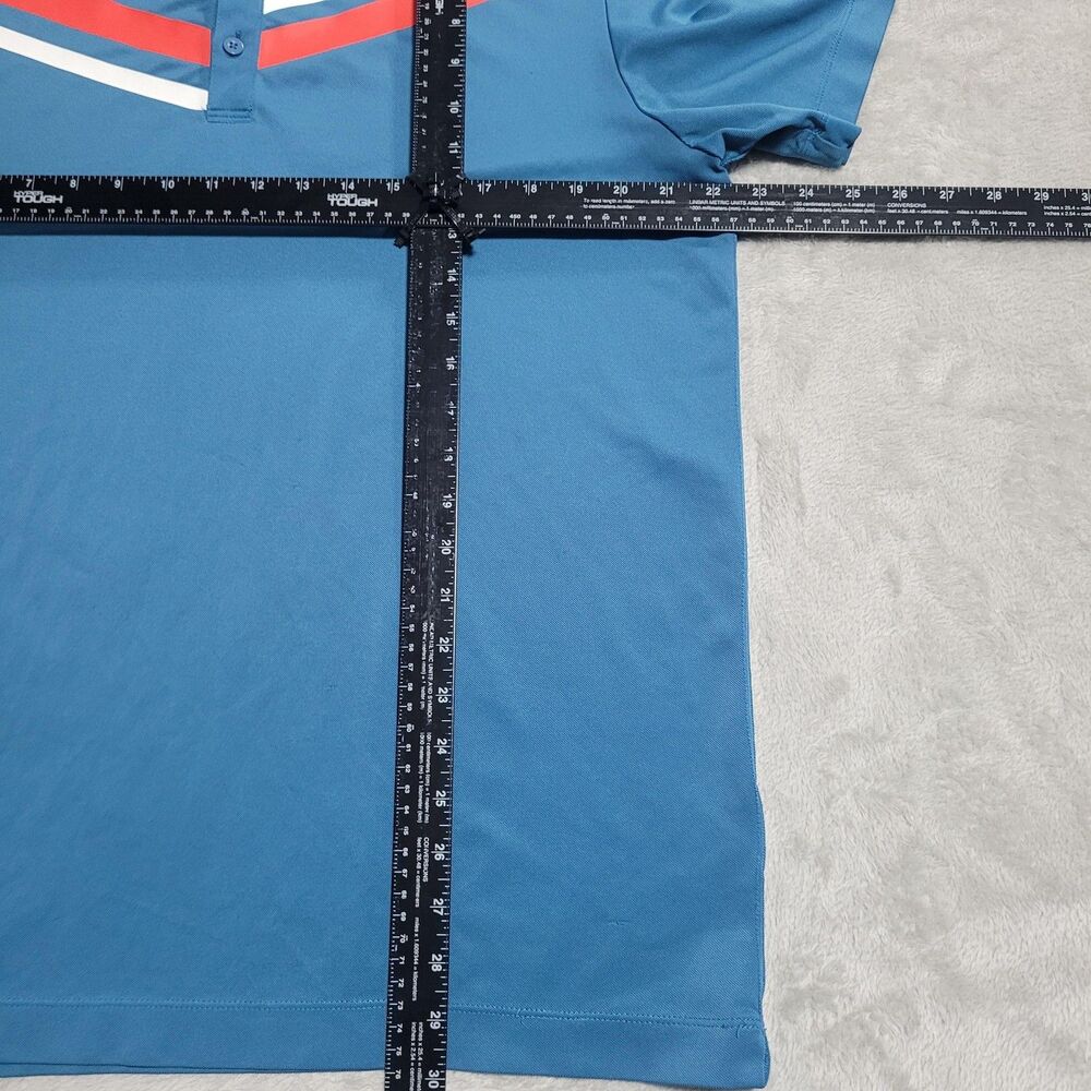 Nike Dri-FIT Golf Polo Shirt Mens Large Blue Chevron Performance - Picture 7 of 11